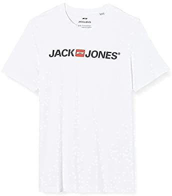 JACK & JONES Herren JJECORP Logo Tee SS Crew Neck 3PK MP T-Shirt, White/Pack:1Black 1Navy Blazer 1 White, L
