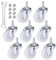 Zocipro 8PCS Roulettes Pivotantes avec Ecrou et Clé, PU Roulette Charge Lourde Caoutchouc pour Bricolage, Roulettes pour Meuble avec Tête Pivotante à Double Roulements à Billes (Hauteur 50mm)