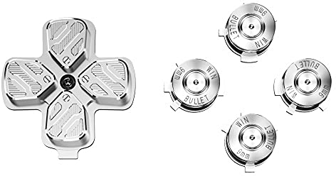 eXtremeRate Aluminium Knöpfe für ps5 Controller, DIY-Ersatz D-Pad & Action Buttons Custom Metall Steuerkreuz/Aktion Tasten Zubehör für ps5-KEIN Controller(Silber)