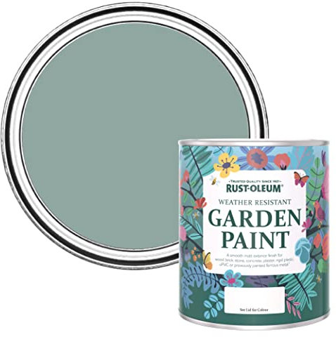 Rust-Oleum Peinture Bleue Résistante à l'humidité pour Jardins, Finition Mate - Bleu Gris 750ml