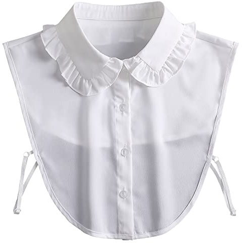DNLKWGO Stylish Fake Collar Detachable Collar Dickey Collar False Collar Half Shirt Blouse for Women A-White
