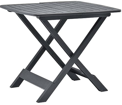 ARKEM Tavolo da Giardino Antracite 79x72x70 cm in Plastica,Tavolo Pieghevole Rettangolare Multifunzione Con Piano E Struttura Richiudibile Salvaspazio, Per Arredo Esterno, Interno, Giardino, Terrazzo,
