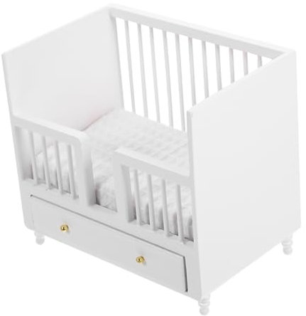 CIYODO Miniatur Puppenhaus Bett Aus Holz Maßstab Dekorative Möbel Für Kinderzimmer Geeignet Für Puppenhaus Zubehör Langlebig Und Stabil Für Kreative Spielzeit