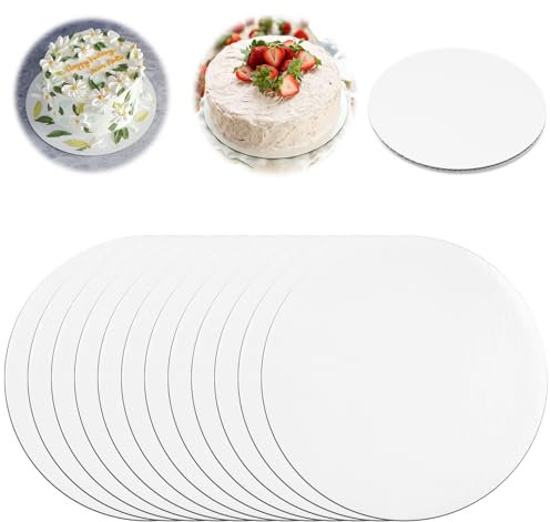 12 Stück Tortenunterlage 30cm X 3mm Cake Board Rund Weiß Tortenplatte Pappe Tortenboden Tortenspitzen Rund Wiederverwendbar Torten Unterplatten Kuchenplatte BackzubehöR für Transport Torten und Kuchen