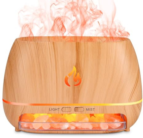 Nuxory Diffusore di Aromi con Effetto Fiamma, 250ml 7 Colori Diffusore di Oli Essenziali con Luce a Effetto, diffusore di aromaterapia a fiamma per Casa, Spegnimento Automatico, Silenzioso