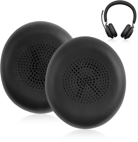 Coussinets de rechange pour casque Jabra Elite 45H / Jabra Evolve2 65 MS UC, en mousse à mémoire de forme, sans fil, coussinets en cuir protéiné souple, noir