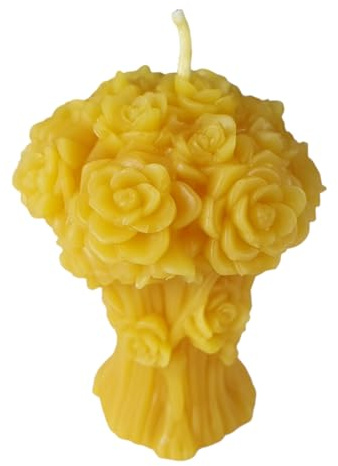 Bivaxljus rosor ljus som bukett 9 cm 100% rent bivax