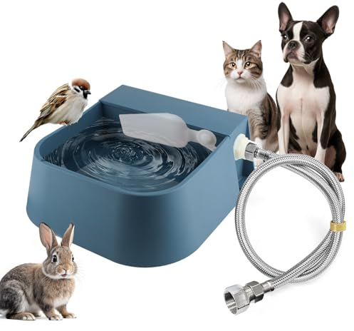 LESYPET Dog Automatic Water Dispenser with Hose, 68 oz Outdoor Dog Drinking Water Bowl for Chicken Livestock, Auto Filling Waterer for Pets & Livestock