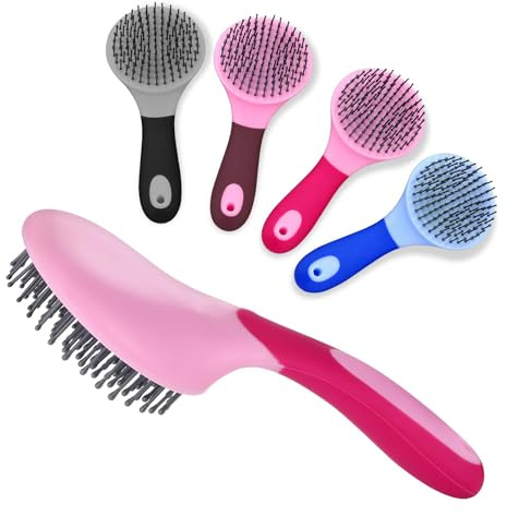 23cm Pferdeschweifbürste (1 Stück Zufällige Farbe) Pferdepflegebürsten Mähnenbürste Mit Humanisiertem Griff Haustier Massagebürste Rutschfeste Pferdehaarbürste Zum Entwirre