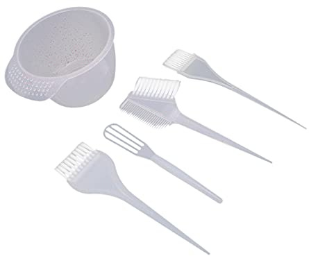 BRRNOO Kit di Sbiancamento per Capelli, Kit Colorare Tintura per Capelli con Colorazione per Pettine Pennello per Tinte per Professionale e Ciotola Set per la Casa e il Salone (Trasparente)