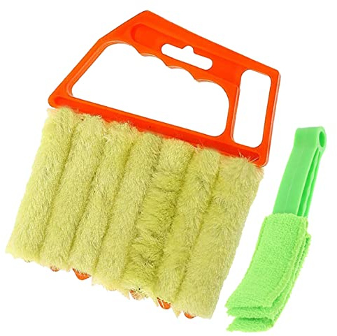 WOONEKY 2pezzi Spazzola Per Pulizia Persiane Spazzola Per Tapparelle Dita Adatta Per Pulizia Finestre e Tende Portatile
