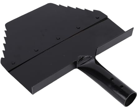 Trädgårdsrengöring spade huvud 25 cm stål trapetsformad tandad förtjockad ogräs skrapblad uteplats mossborttagare snöspade fastsättning kraftig trädgårdsverktyg huvud