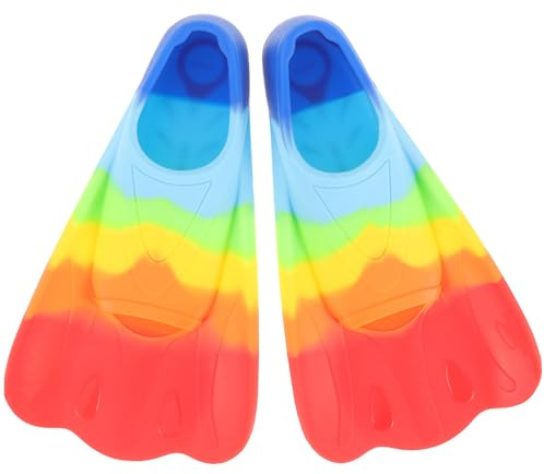 NESTINGHO Lightweight Diving Flippers for Swimming Training, Colorful Short Fins for Boys and , Size 36-38, Suitable for Pool and Open Water Practice