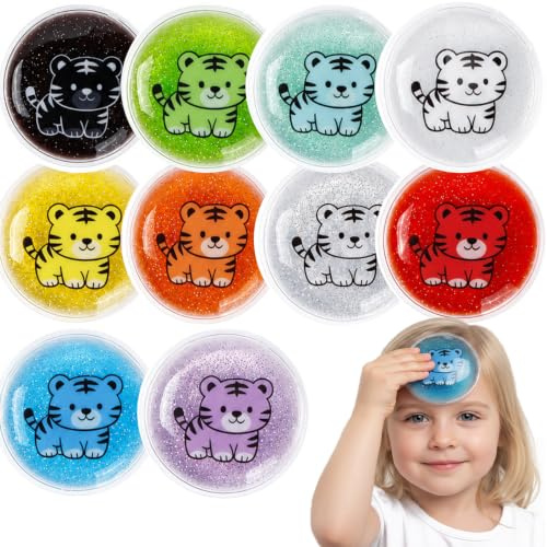 Kids Ice Pack 10-Pack, Reusable Soft Mini Cooling Ice Packs, Portable Cold Compress Packs for Boo Boos, Fever, Outdoor Sports, Travel, Home First Aid & Daily Cooling