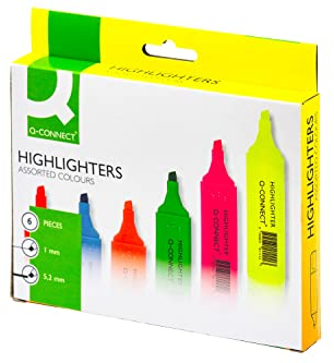 Q-Connect Assorted Highlighter Pens (Pack of 6) KF01909
