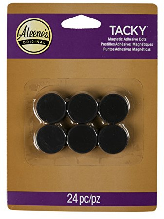 Aleene's Magnetic Tacky Dots, Peel and Stick Adhesive Back on Round Magnet, 24-Pack