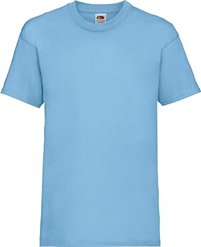 ShirtInStyle Fruit of The Loom T-shirt basique uni pour enfant Plusieurs couleurs Tailles 104-164, bleu clair, 14 ans