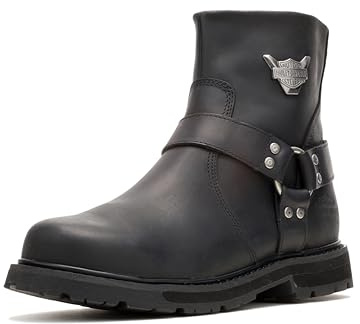 Harley-Davidson Men's Rambert Leather Motorcycle Casual Harness Boot, Black, 12