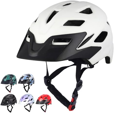 Kids Bike Helmet, Adjustable Toddler Youth Helmet with Detachable Visor & LED Light for 3-5/5-8/8-12 Years Boys Girls, Multi-Sport Helmet for Bicycle Cycling Scooter Skating, 2 Sizes