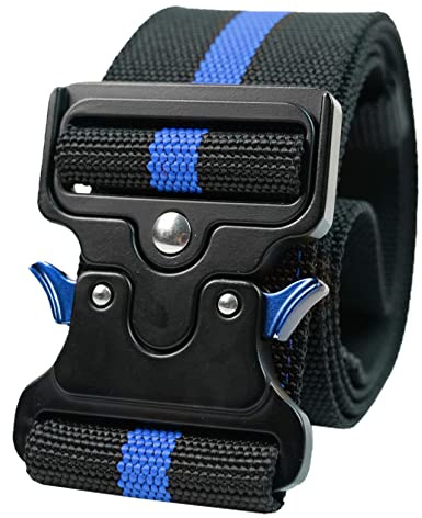 MELOTOUGH 2 Nylon Web Work Tool Belt for Men with Heavy Duty Quick Release Rugged Metal Buckle outdoor men's belt Tool Belts （Blue）