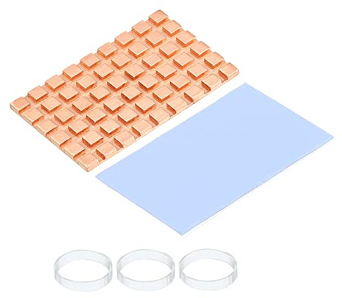 sourcing map Cobre Calor Disipador 40x26x1,5mm con Conductor Térmico Almohadillas para Sólido SSD Refrigerador