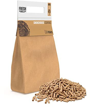 Färska grillar träpellets för grillning, träbränd pizzaugn, kamado och utomhusrökare, träflisor med hög energi 1,5 kg till 18 kg (ekträ, 6 kg)