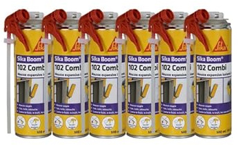 Lot de 6 mousses polyuréthanes expansives SIKA Sika Boom 102 Combi - 500ml