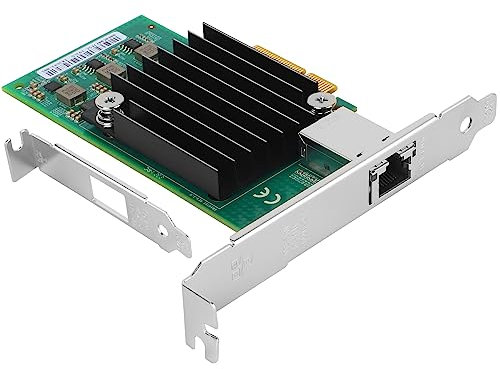 Euqvos PCIe Ethernet Network Card for AQC107 Chipset PCIe 3.0 x4 10Gb Single Port RJ45 LAN Card Support Windows Server/Windows/Linux/VMware/ESX