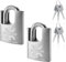 KAWAHA 21/60-2PS Candado de acero inoxidable de alta seguridad con llave de acero inoxidable para uso en interiores y exteriores (resistente, antioxidante) (60 mm), llave igual - Paquete de 2
