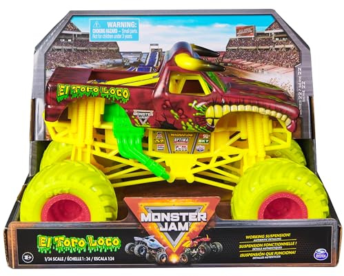 Monster Jam, Official El Toro Loco Monster Truck, Collector Die-Cast Vehicle, 1:24 Scale, Kids Toys for Boys and Girls Ages 3 and up