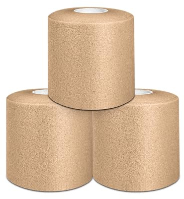 Pretape Vendaje de Espuma 7 cm x 27 metros | Pre Tape Venda Deportiva Underwrap (Beige, 3 Rollos)