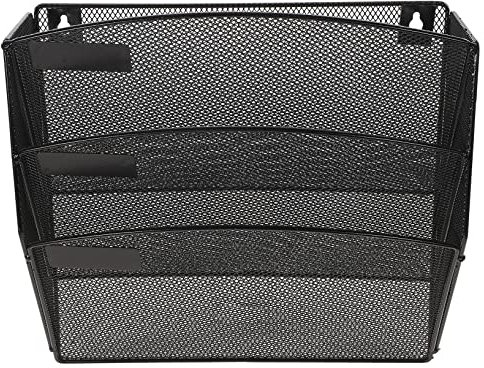 Veemoon Wall Mount Magazine Rack Metal Mesh Wall File Holder for Bathroom Office Kitchen Hanging Wire Basket
