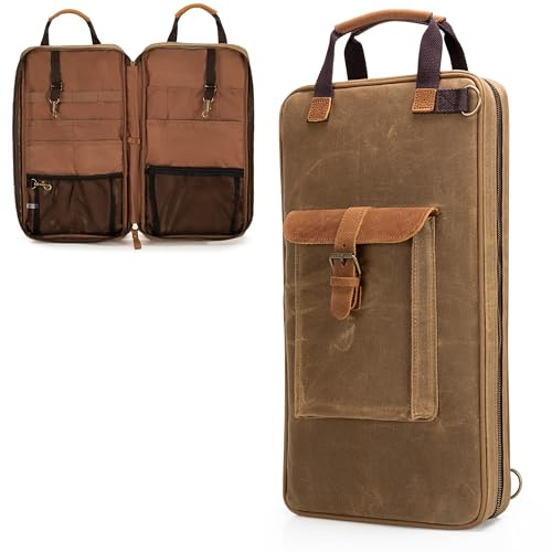 Damero Étui à Couteaux en Toile Cirée à 11 Emplacements | Sac de Transport pour Couteaux de Chef, avec Poignée et Bandoulière Amovible, pour Set de Couteaux