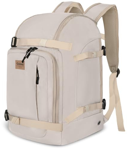 50L Ski Backpack - Water-resistant Ski Boot Bag for Men & Women, Ski Bag with Helmet Holder, Separate Compartments for Goggles, Gloves, Snowboard & Accessories, Durable Ski Carry On Backpack