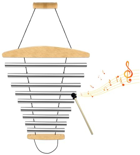 Julymoda Hand Chime with Mallet 9-Tone, Sound Healing Instruments, Beautiful Sustained Sound, Energy Chime for Meditation Relaxing Yoga