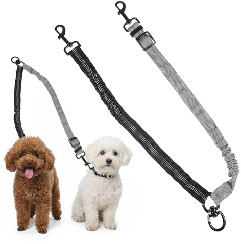 Double Dog Lead for Two Dogs, Dual Lead No Pull Two Dog Leads, No Tangle for 2 Dogs Walking Dual Leashes