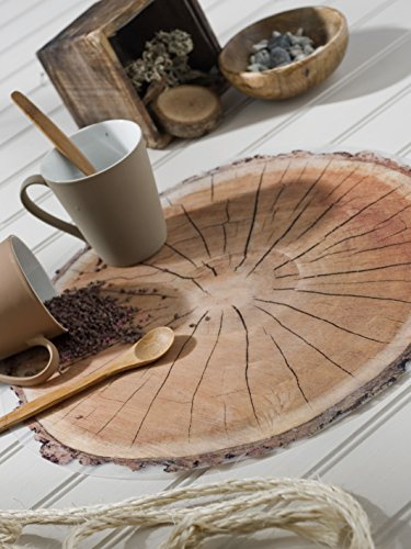 Calitex RONDIN DE Bois Set de 6 Tables Rond PVC Marron 38 x 38 cm