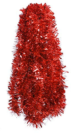 DECORA Red Tinsel Garland for Christmas Tree Decorations Wedding Birthday Party Supplies 33 FEET