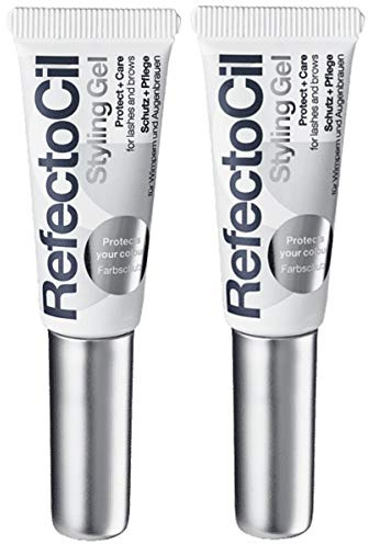 2er und Pflege Styling Gel Refectocil für Wimpern und Augenbrauenfarbe 9 ml