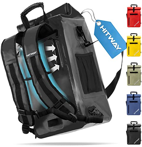 HITWAY 3in1 Fahrradtasche-29L-Geeignet als Umhängetasche - Gepäckträgertasche -Rucksäcke für Radsport -100% wasserdicht - 3M reflektierende Paneele