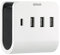 SIMON - Adaptador Con Soporte, Cargador Múltiple Con 4 Puertos USB (3 A + 1 C), 4,8 A, Soporte Para Smartphone y Smart Charge, Color Blanco y Negro