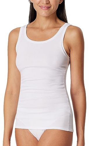 Schiesser Trägertop Unterhemd Organic Cotton-Pure Rib sous-vêtement, Weiss_179886, 38 Femme