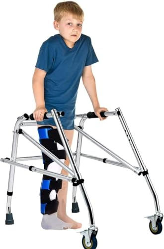 Telaio da passeggio leggero, ausilio pieghevole per la deambulazione assistita con ruote e pedana antiscivolo, deambulatore rollator regolabile in altezza (Color : A)