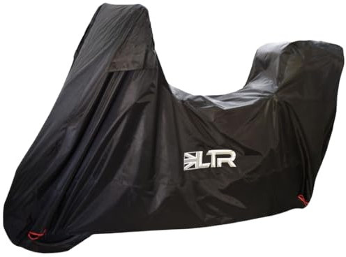 LTR Motorbike Cover | 420D Waterproof Rain Motorcycle Covers for Outdoor Scooter Storage | Thicker Heavy Duty Vented Bike Accessories Black| Large, X Large, XX Large (XL Tall Screen- Top Box)