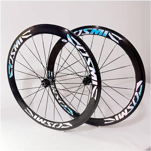 SDYAYFGE 700C Rennrad Felge Laufrad Set, Hinterrad Vorderrad 50Mm Disc-Brakes 20H,Gerader Zug Dichtung Lager Schnellspanner Fahrrad-Laufradsatz, 8-11 Geschwindigkeit