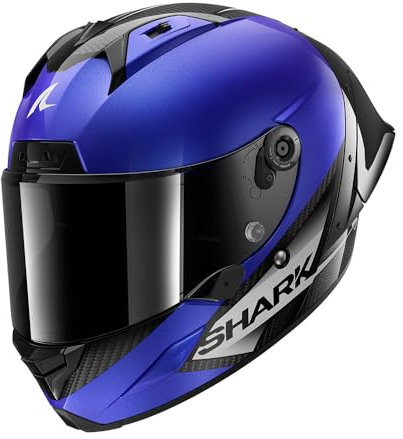 SHARK Unisex Aeron-GP BLANK SP DBA Integraler Motorradhelm, Carbon Blue Anthracite, XL