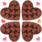 YXHZVON Lot de 4 Moules à Chocolat en Silicone, en Forme de Cœur, Antiadhésifs, avec 10 Cavités, Moule à Pralines en Silicone pour la Fabrication de Gâteaux, Gelées, Muffins, Saint-Valentin(Rouge)