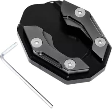 Sidostödsdyna Aluminiumlegering Universal Cykelfotsförlängning Kickställ Tillbehör Motorcykel Sidostöd Cover Motorcykelställ Pad Stödförlängningsplatta(Black)