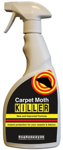 RugRemedyUK Carpet Moth Killer Spray 500ml - Safe Moths Killer, Gentle Moths Repellent for Home, Rooms, Non-Staining Carpet Beetle Spray, Moth Repellent for Wardrobes, Prevention for 3 Months