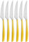 BUGATTI GL6U-021F06/6 Glamour Ménagère de 6 Pièces Couteau Dessert SAN/Acier Jaune 16 x 26 x 3 cm